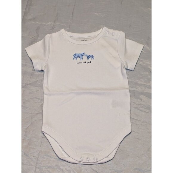 Janie And Jack One Piece Body Suit White With Animals Baby Size 0-3 Months - Picture 1 of 11